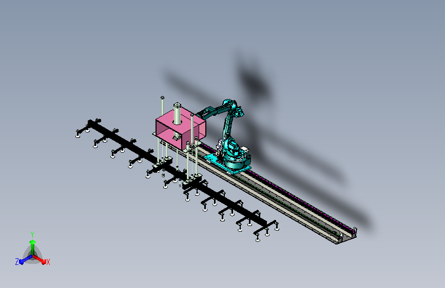 真空玻璃机器人抓具带第七轴设计