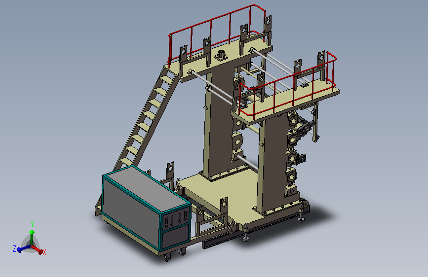 四辊压光机双面覆膜装置