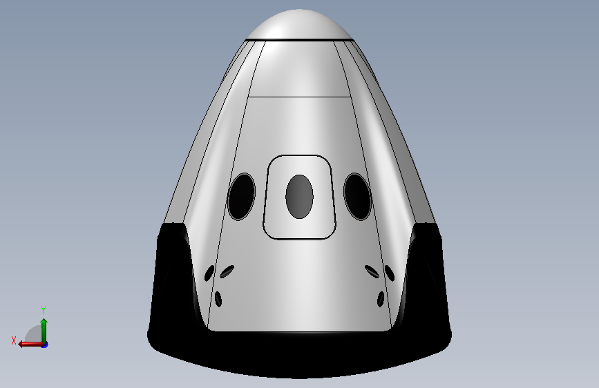 A0005732-SpaceX 龙飞船胶囊 背面视图
