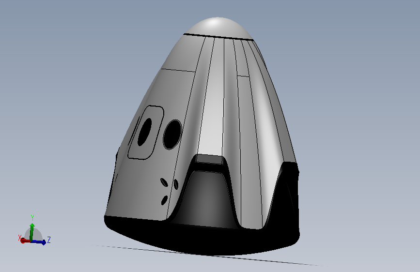 A0005732-SpaceX 龙飞船胶囊 主视图
