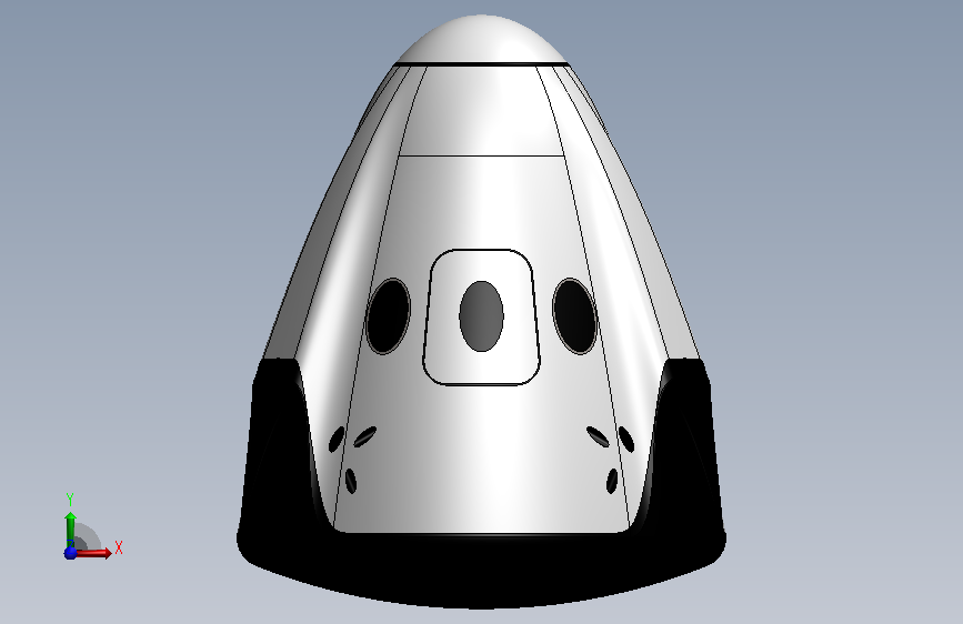 A0005732-SpaceX 龙飞船胶囊 正面视图