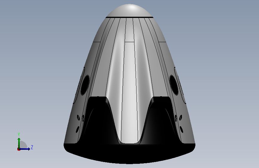A0005732-SpaceX 龙飞船胶囊 左侧视图