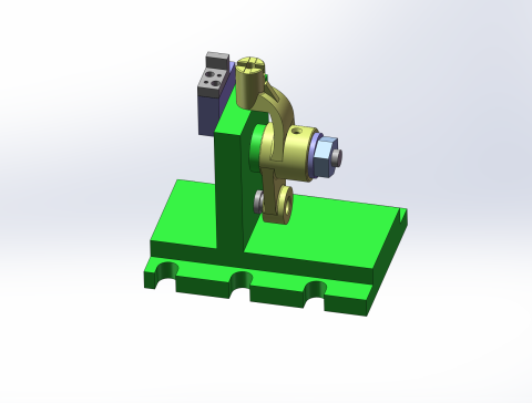 推动架加工工艺及铣槽宽6mm，深9.5mm夹具设计【三维 SW】