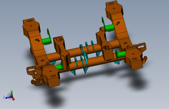 CRH3动车组转向架构架三维模型  5