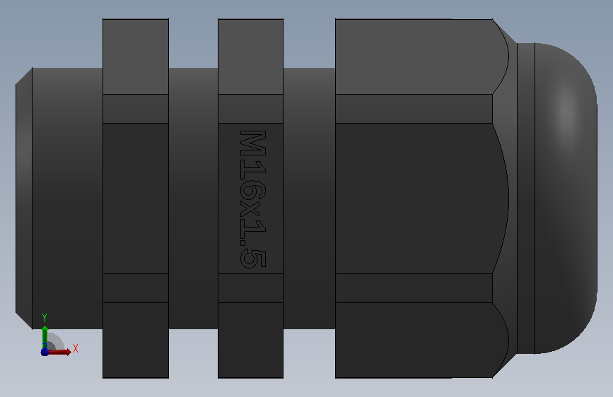 格兰头电缆头M16x1.5黑色{参数化V0.1}