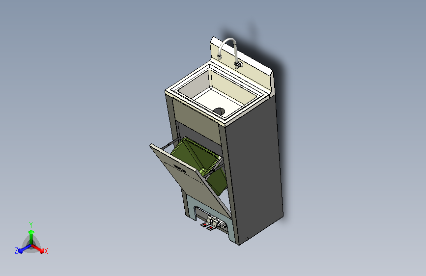A0005826-带踏板和淋浴针的洗手池