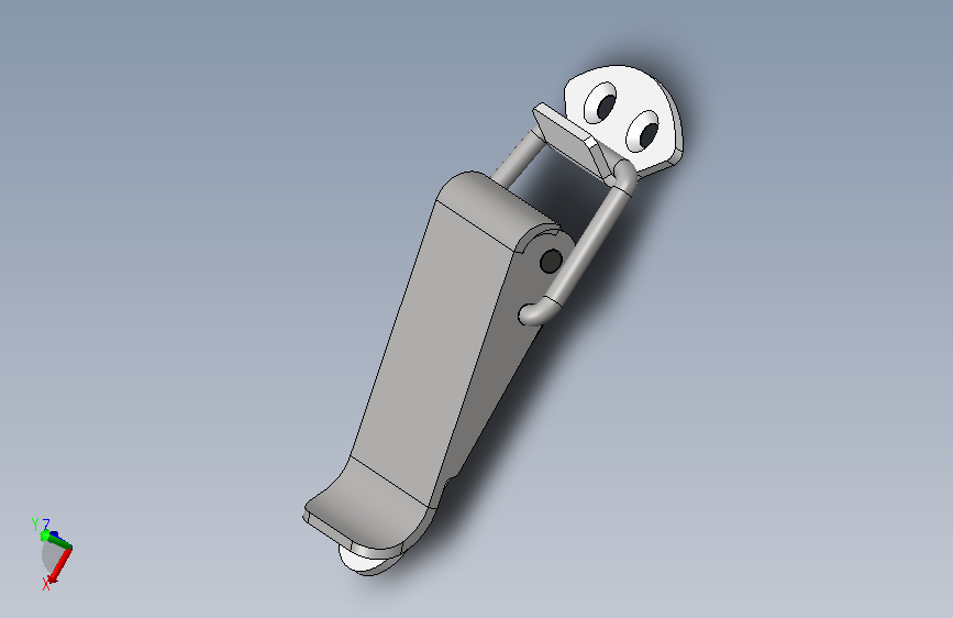 用于工具箱橱柜汽车面板的弹簧锁肘节闩锁 3D CAD 模型