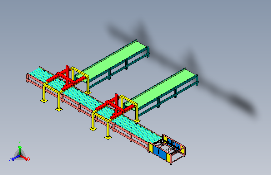 纸箱打包双组蓓链传送生产线设计
