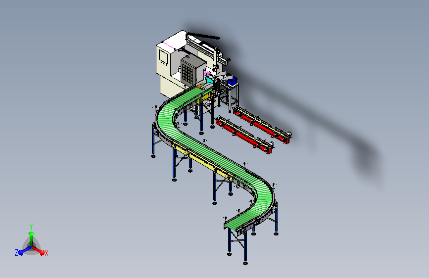 自带行架取料数控加工中心设计