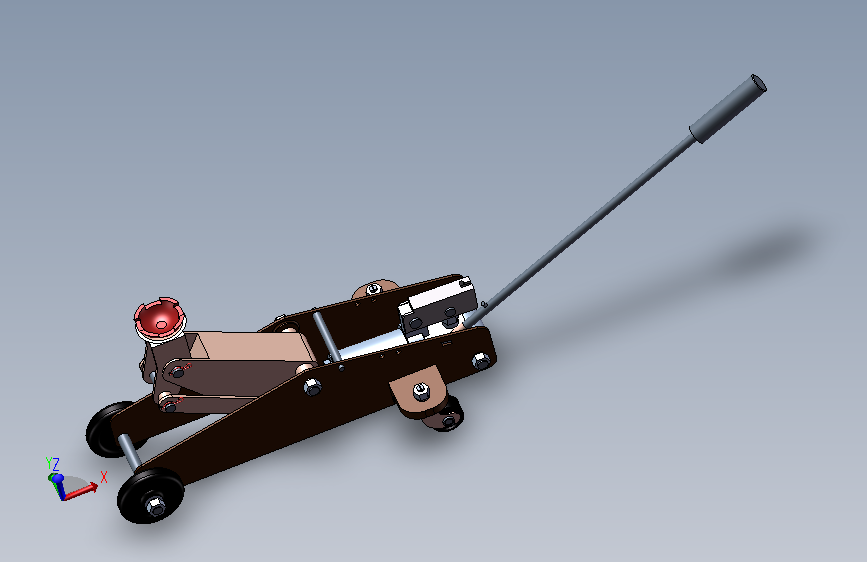 3T手动卧式千斤顶设计【车用可移动式】含三维