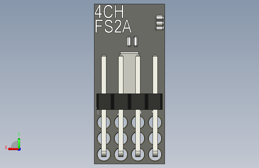 A0005898-FlySky FS2A 4通道接收器 RX - 紧凑型插针配置 背面视图