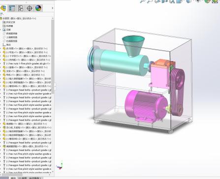 基于食品加工的绞肉机设计三维SolidWorks素材