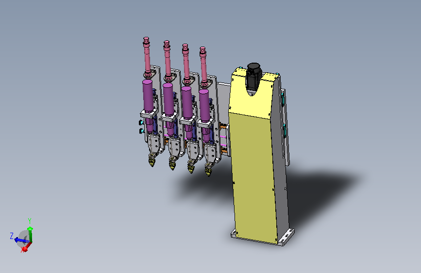 四个螺丝同时锁附机构