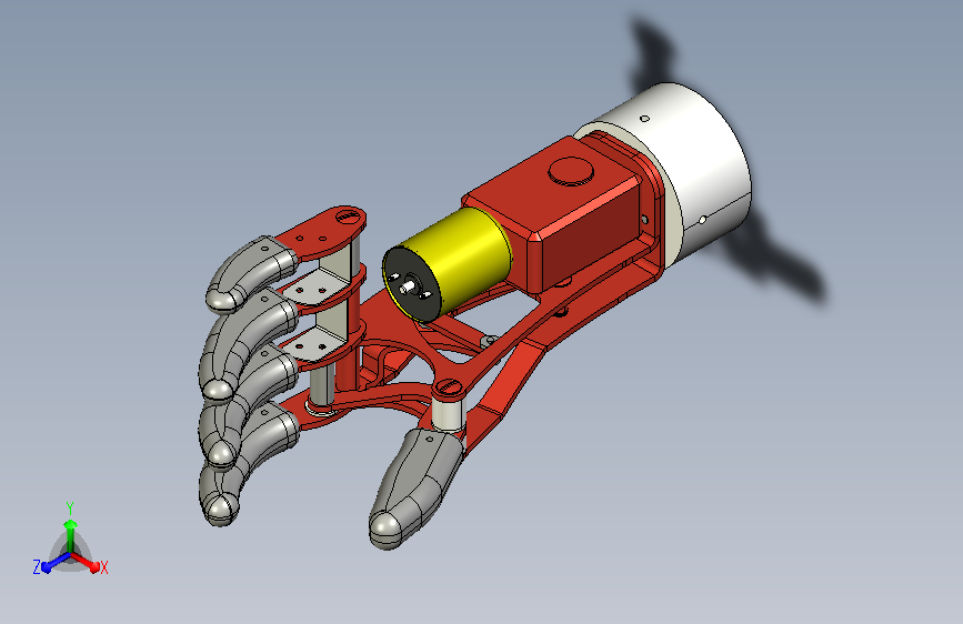 蜗轮电机驱动的手指机械模型