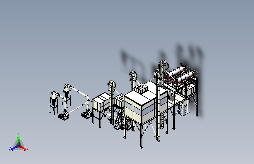 水稻精加工厂全套设备3d模型
