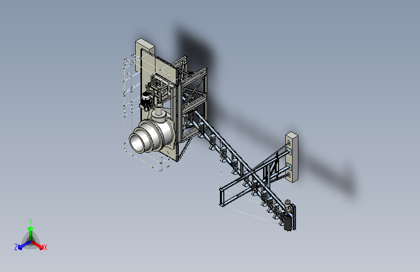 圆锥破碎机及输送机三维模型