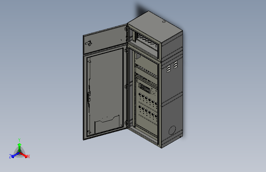 6路DIU控制系统柜3D模型
