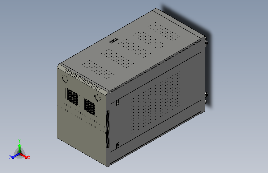 24U工控机柜装配3D模型