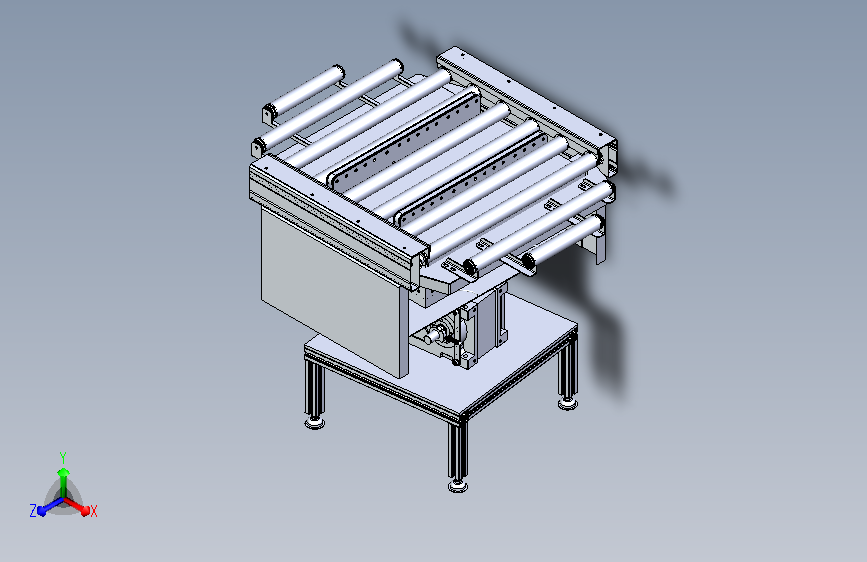 90°旋转台-带滚筒线输送旋转平台