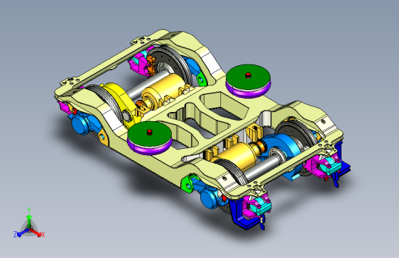 CRH1高铁动车组转向架3D模型