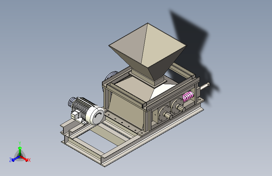 对琨（单动力）挤压破碎机3D模型