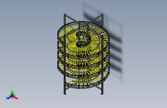 螺旋滑道无动力输送线3D模型