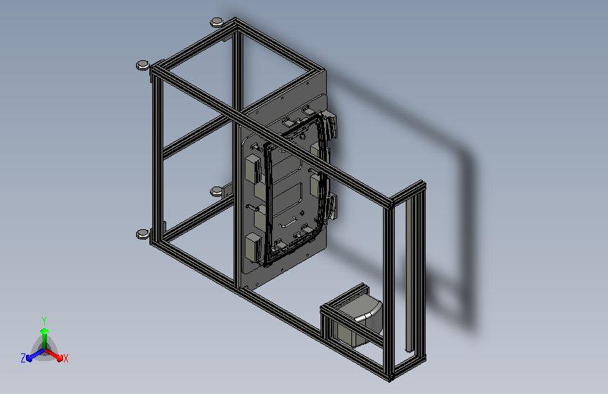 汽车天窗框架底涂工装3D模型