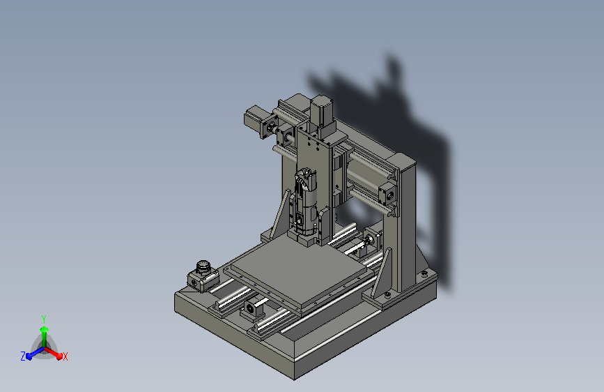 三轴桌面型数控铣床3D模型