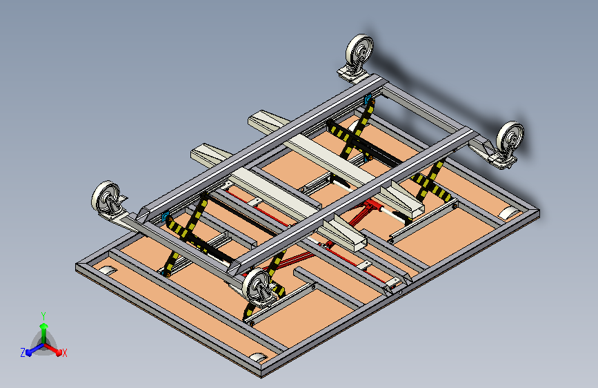 伸缩拉杆升降式手推车3D模型