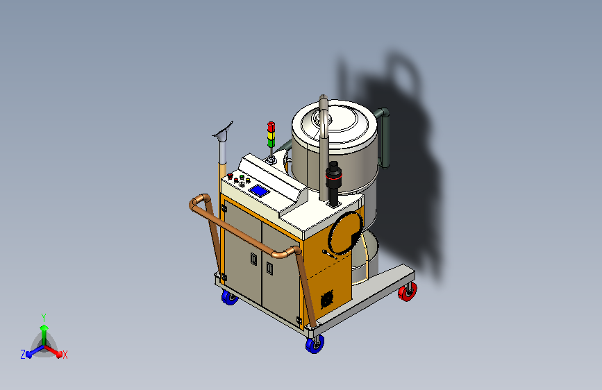 手推式CNC车间吸铝屑车3D模型