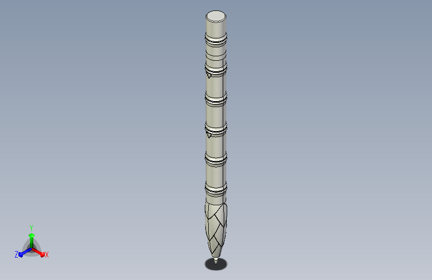 新竹-圆珠笔（含详细内部结构）3D模型