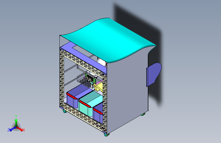 循环回收设备三维模型