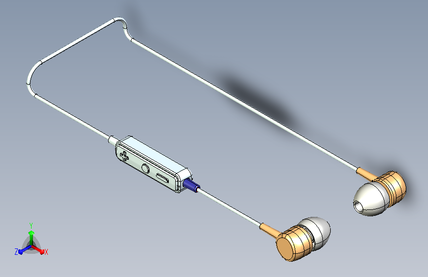 一款有线蓝牙耳机3D模型