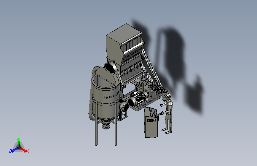 重型塑料破碎机三维模型3D模型