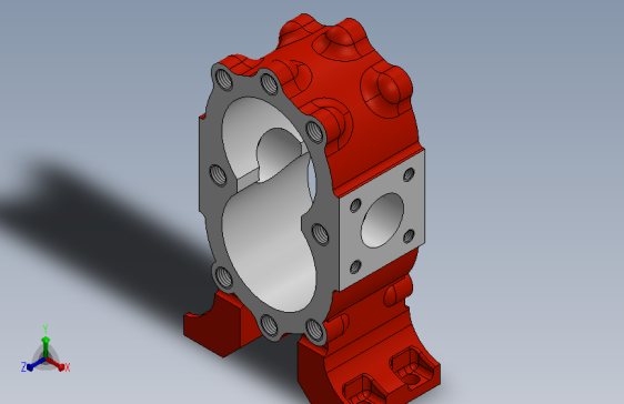 带步骤的液压泵主体模型