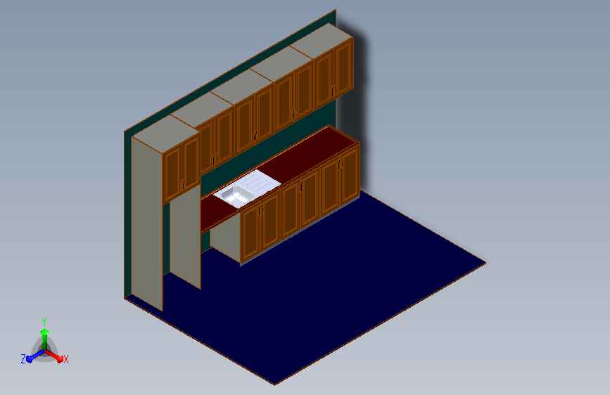厨房装修橱柜模型