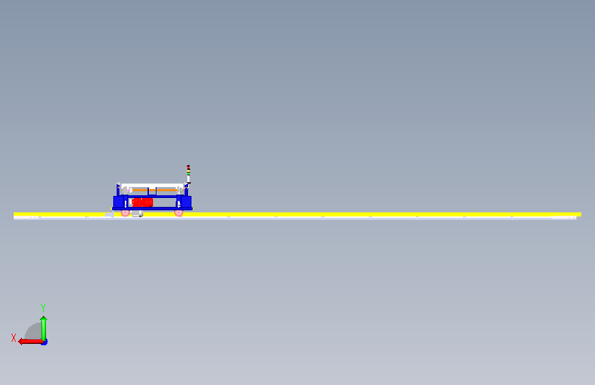 穿梭车 轨道车 RGV 集电轨供电搬运车自动化设备 背面视图