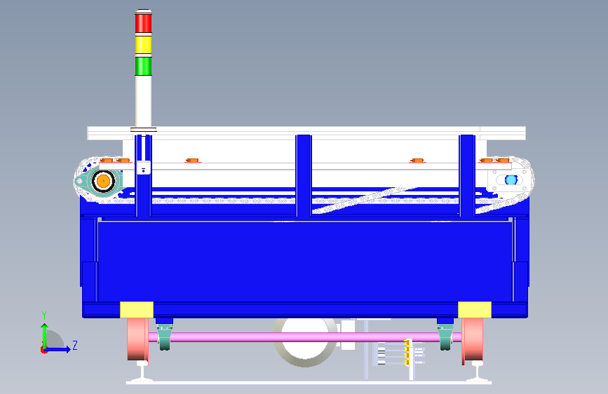 穿梭车 轨道车 RGV 集电轨供电搬运车自动化设备 左侧视图