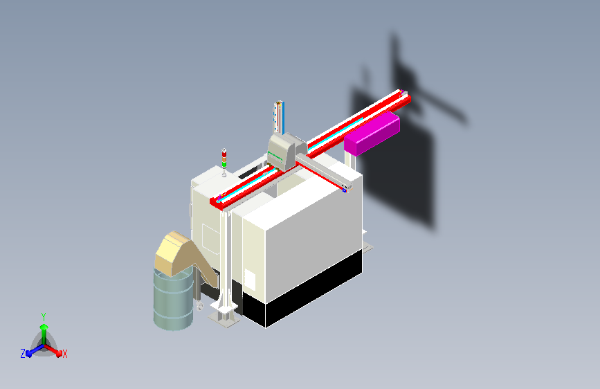 单台车床XYZ机械手数控车床