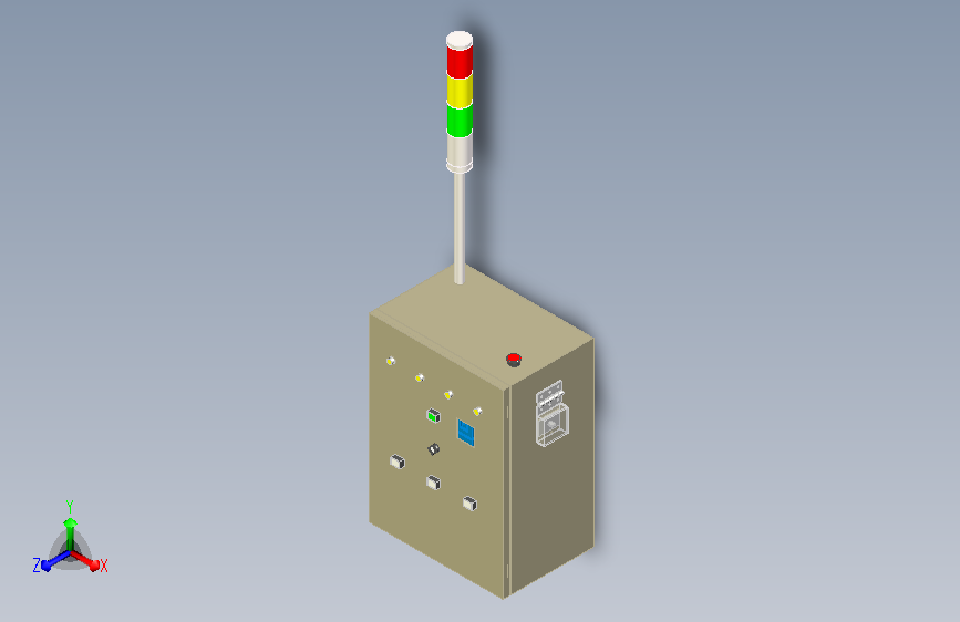 电控柜及三色报警灯模型