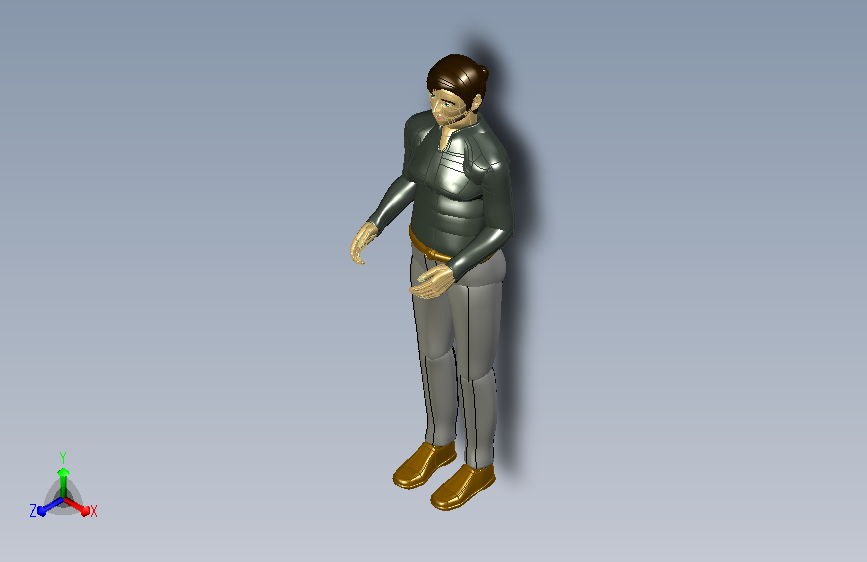 工程女人体模型 站立手水平