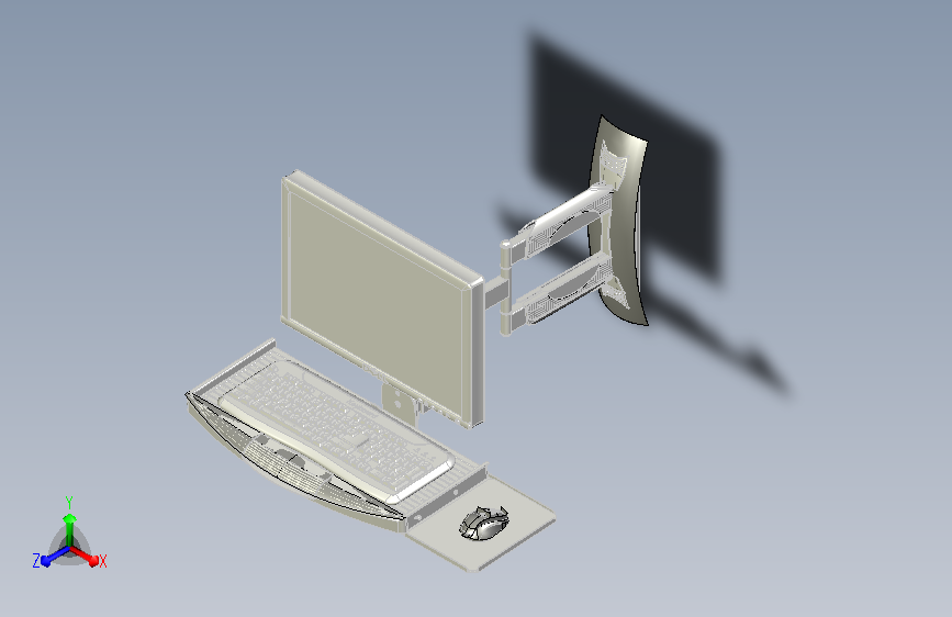 工业设备显示器键盘鼠标一体支架
