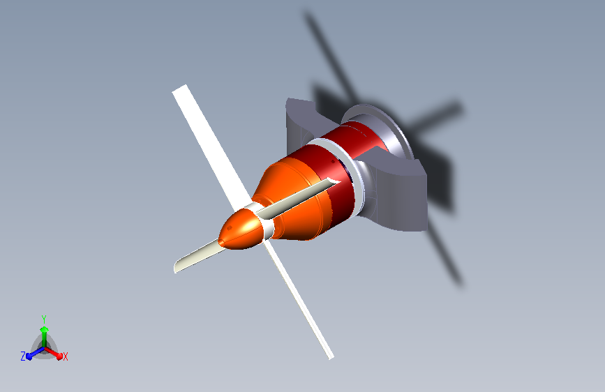 航模发动机及其螺旋桨模型图