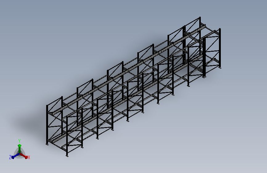 适用四向穿梭车的立体仓库框架