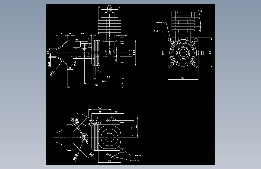 二维阀门外壳设计