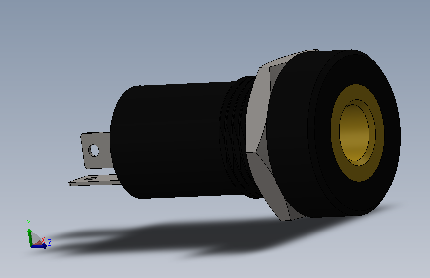 防尘面板式3针插座