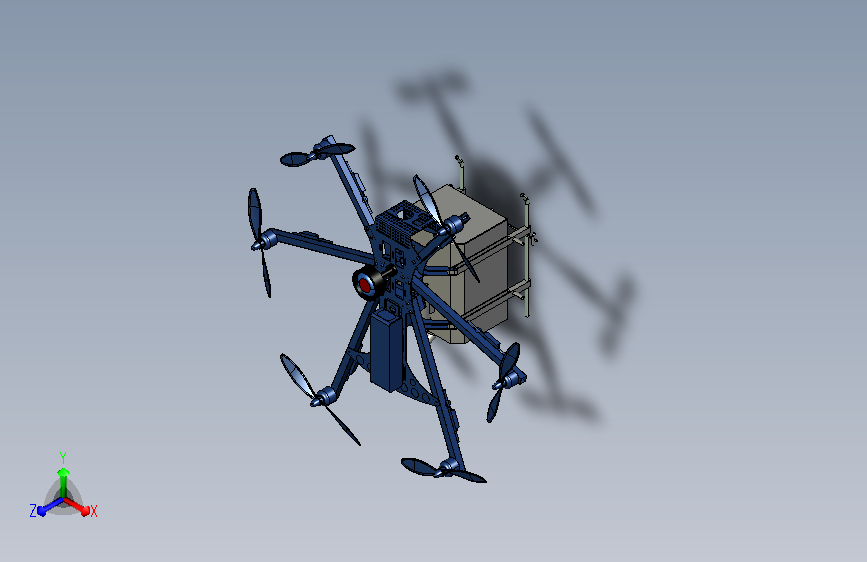 六旋翼农用无人机带储物箱