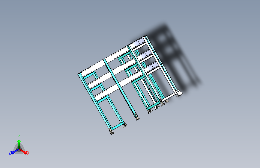180滚筒线三层3D模型