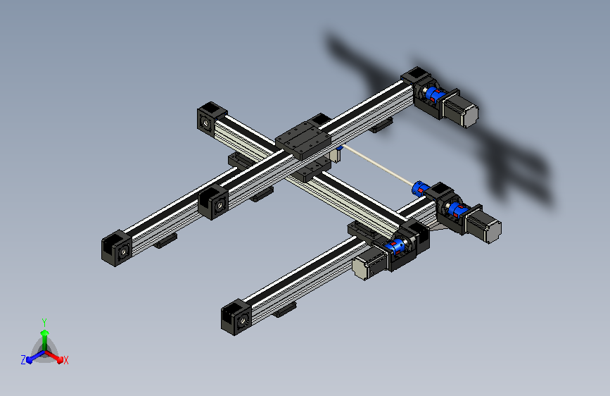 MJ45模组 XY三条模组设计3D模型