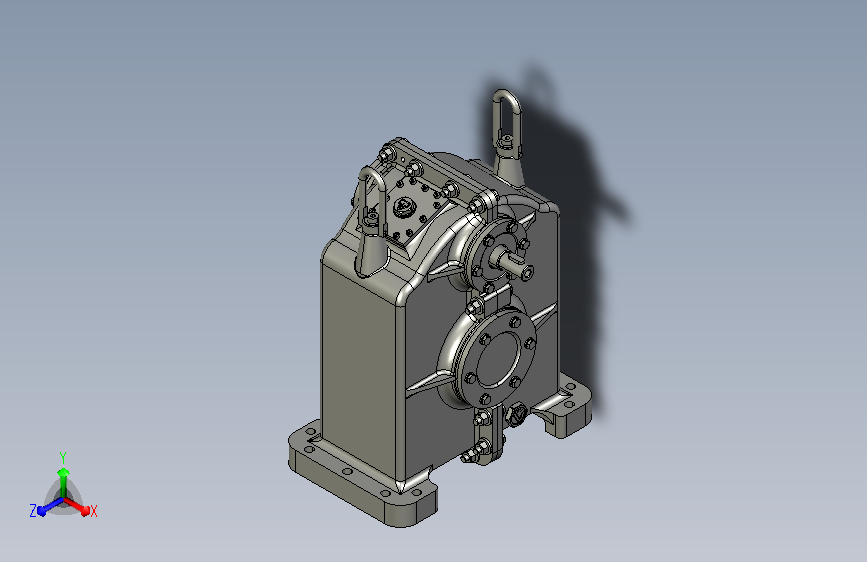 P3.3KW斜齿减速器减速箱3D模型
